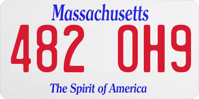 MA license plate 482OH9