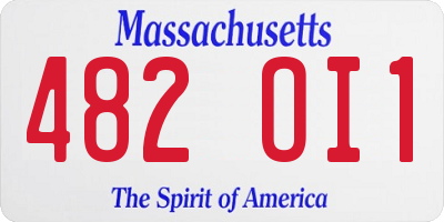MA license plate 482OI1