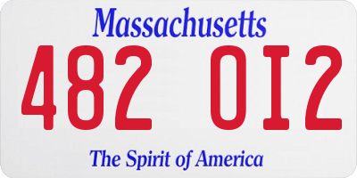MA license plate 482OI2
