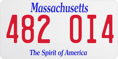 MA license plate 482OI4