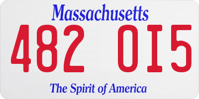MA license plate 482OI5