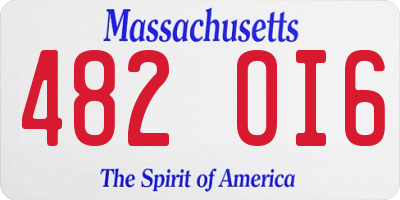 MA license plate 482OI6
