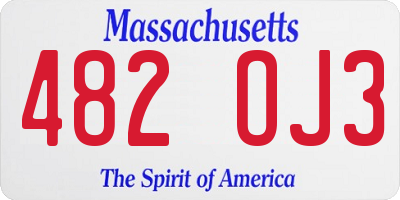 MA license plate 482OJ3