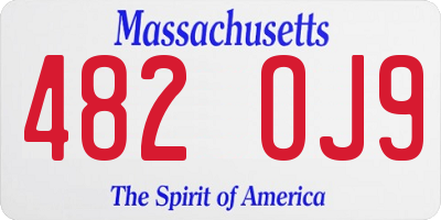 MA license plate 482OJ9