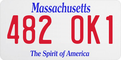 MA license plate 482OK1