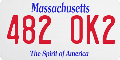 MA license plate 482OK2