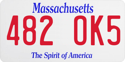 MA license plate 482OK5