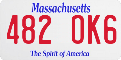 MA license plate 482OK6