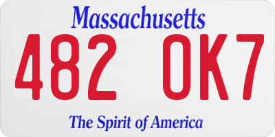 MA license plate 482OK7