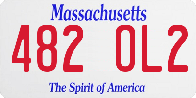MA license plate 482OL2