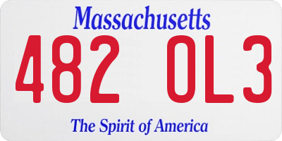 MA license plate 482OL3