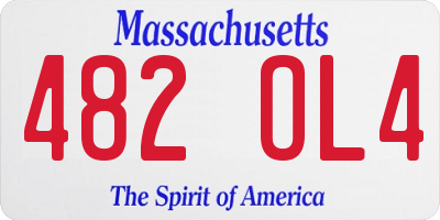 MA license plate 482OL4