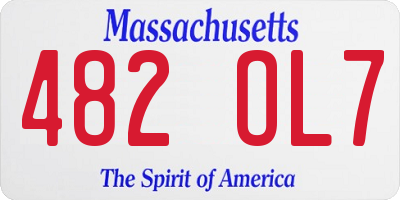 MA license plate 482OL7