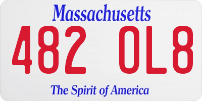 MA license plate 482OL8