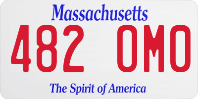 MA license plate 482OM0