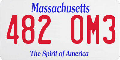 MA license plate 482OM3