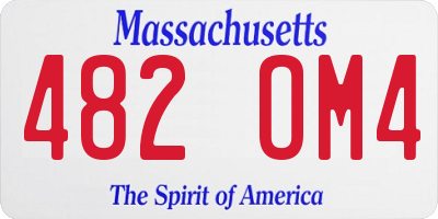 MA license plate 482OM4