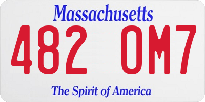 MA license plate 482OM7