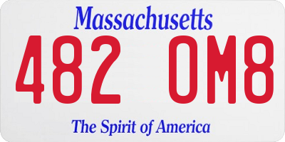 MA license plate 482OM8