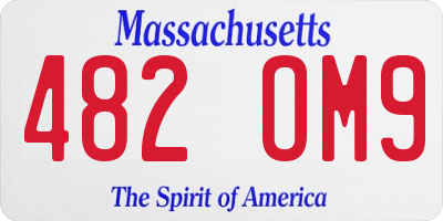 MA license plate 482OM9