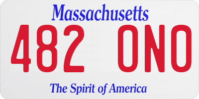 MA license plate 482ON0