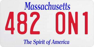 MA license plate 482ON1