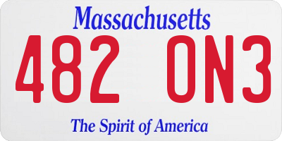 MA license plate 482ON3