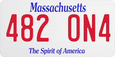 MA license plate 482ON4