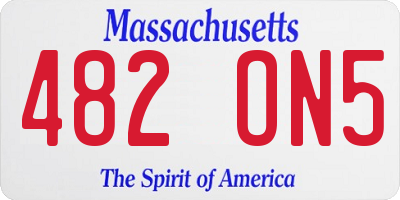 MA license plate 482ON5