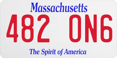 MA license plate 482ON6