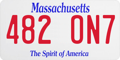 MA license plate 482ON7