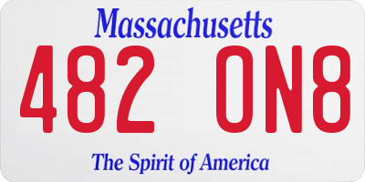 MA license plate 482ON8
