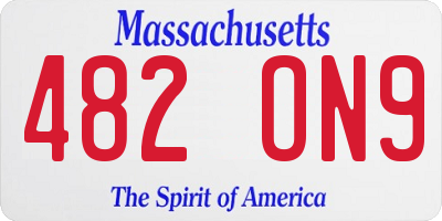 MA license plate 482ON9