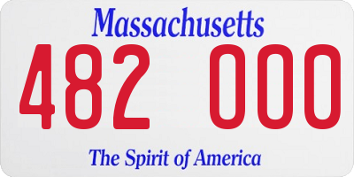MA license plate 482OO0