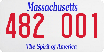 MA license plate 482OO1