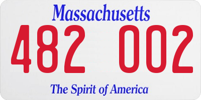 MA license plate 482OO2