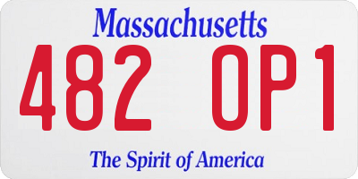 MA license plate 482OP1