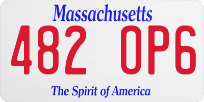 MA license plate 482OP6