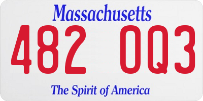 MA license plate 482OQ3