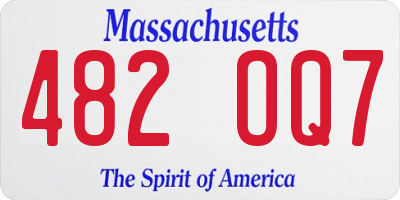 MA license plate 482OQ7