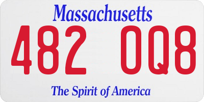 MA license plate 482OQ8