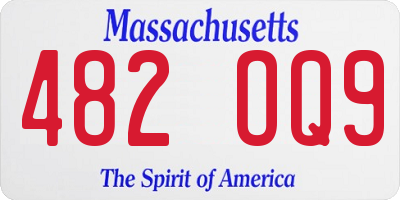 MA license plate 482OQ9
