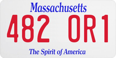 MA license plate 482OR1