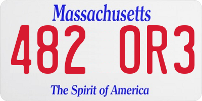 MA license plate 482OR3