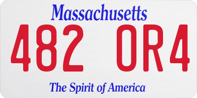 MA license plate 482OR4