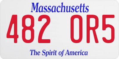 MA license plate 482OR5