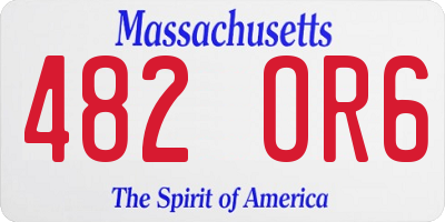 MA license plate 482OR6