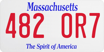 MA license plate 482OR7