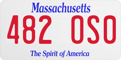 MA license plate 482OS0