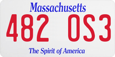 MA license plate 482OS3